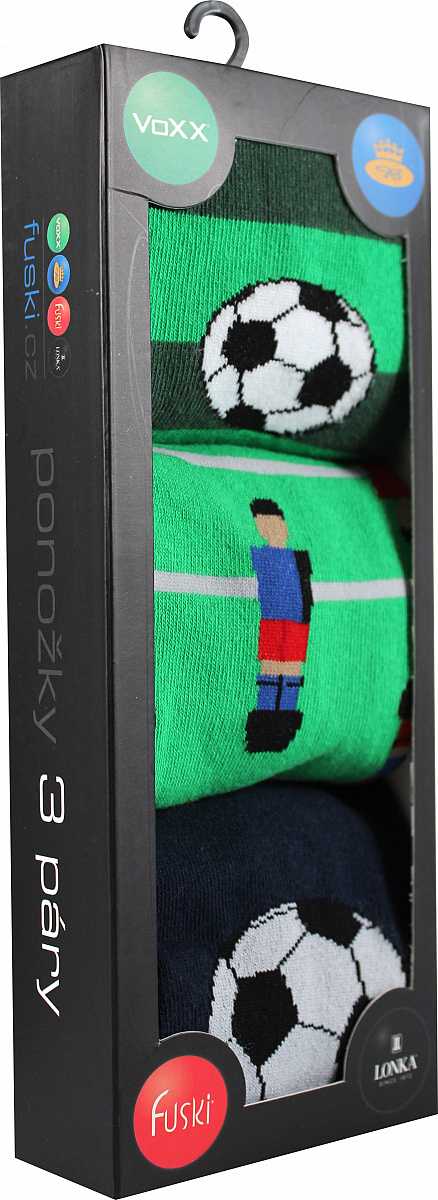 LONKA pánské ponožky sada 3 ks Debox fotbal