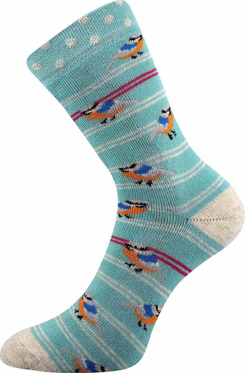 BOMA froté dívčí ponožky Sibiř ptáčci