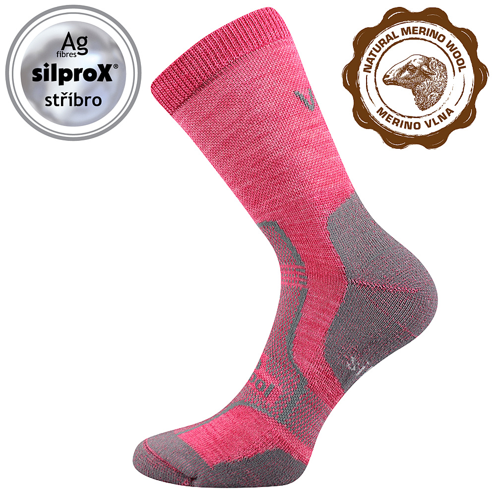 VoXX dámské merino ponožky Granit růžová