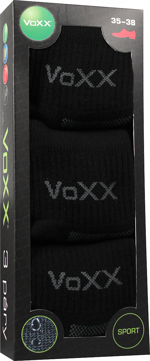 VoXX ponožky sada 3 ks Caddy B černá