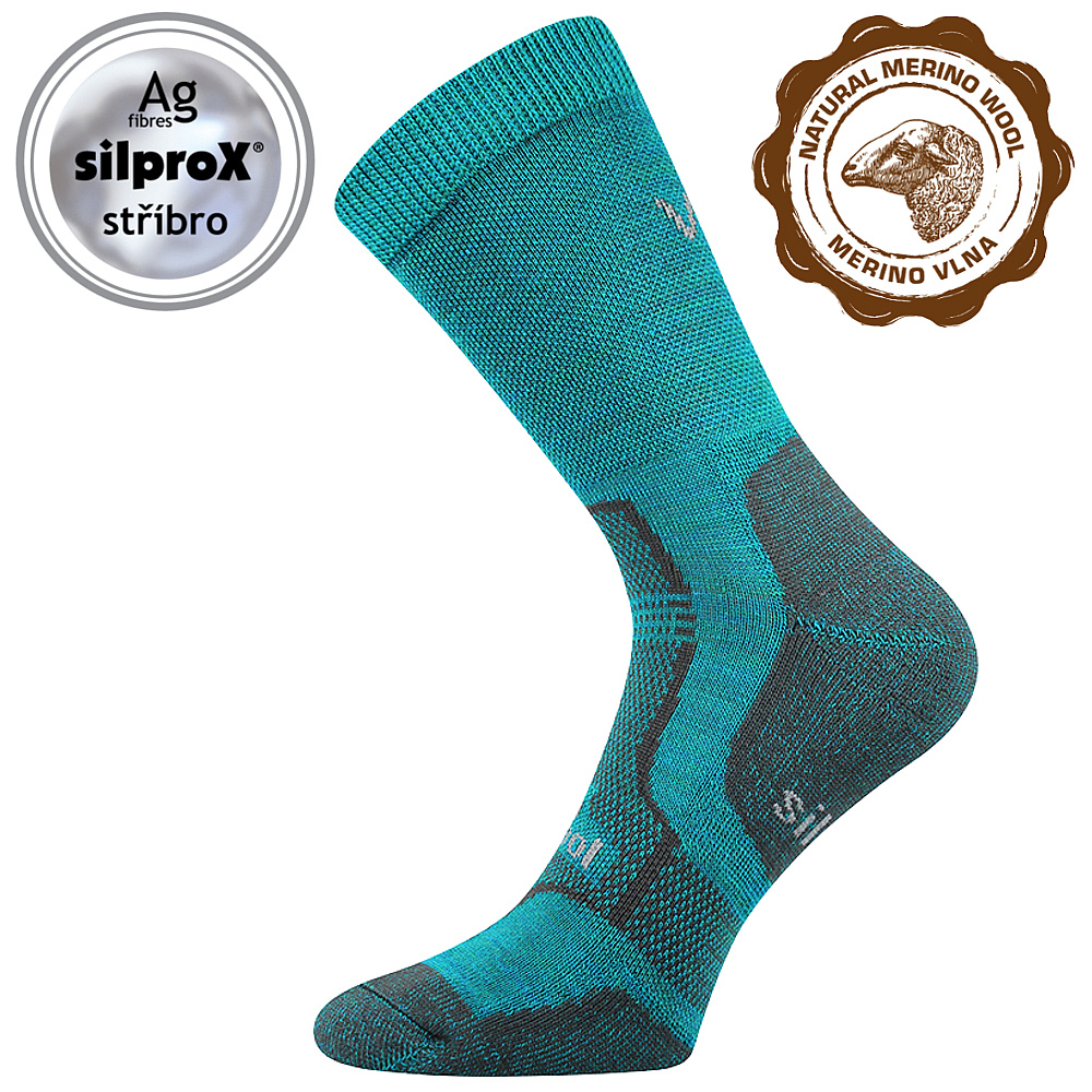 VoXX merino ponožky Granit modro-zelená