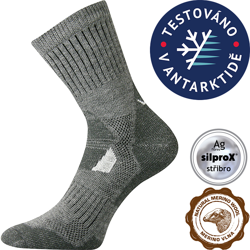 VoXX merino ponožky Stabil Climayarn světle šedá