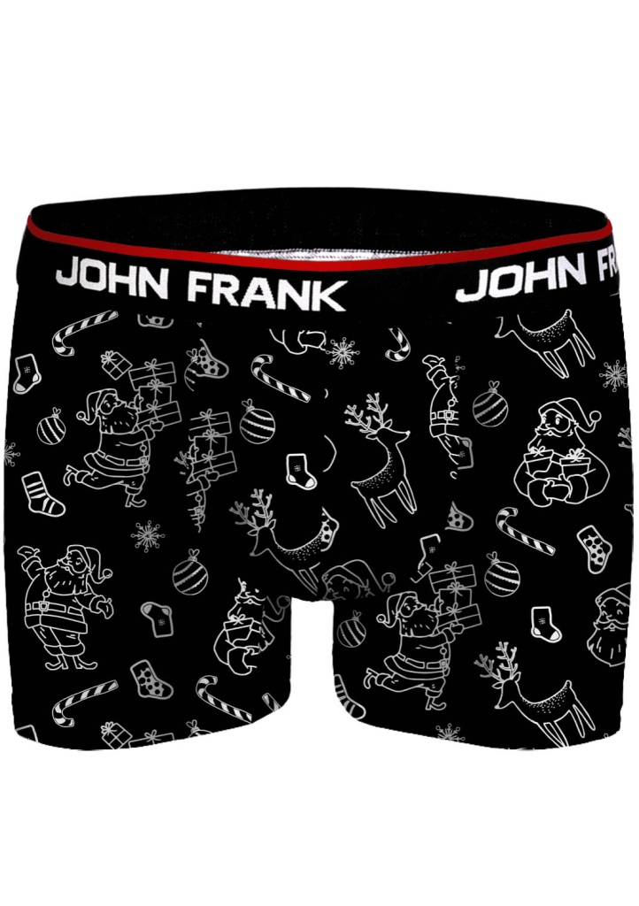 Pánské boxerky John Frank JFBD50-CH stříbrné