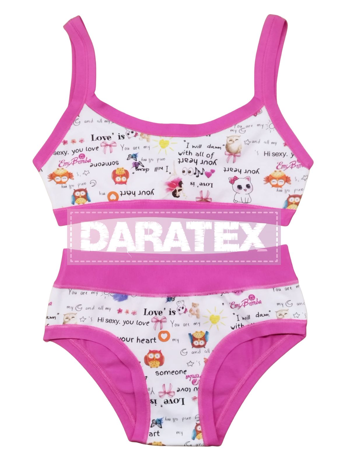 EMY bimba dívčí souprava BB764+B2990 tm.růžová