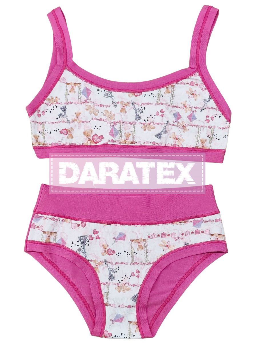 EMY bimba dívčí souprava BB769+B3026 tm.růžová