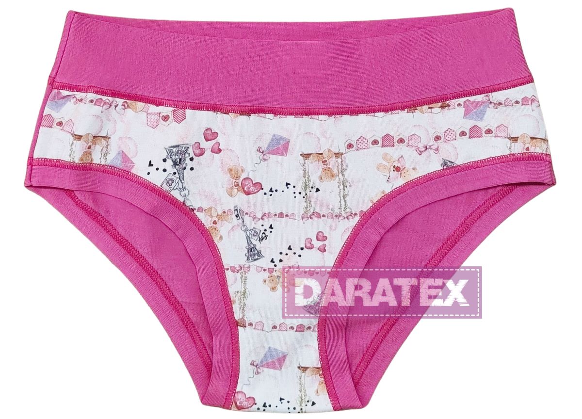 EMY bimba dívčí kalhotky B3026 tm.růžová