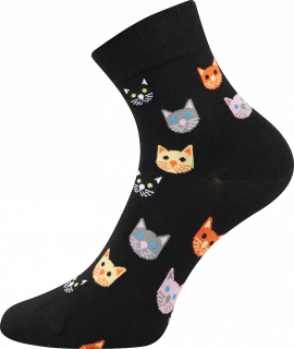 LONKA dámské ponožky Felixa-A kočky černá