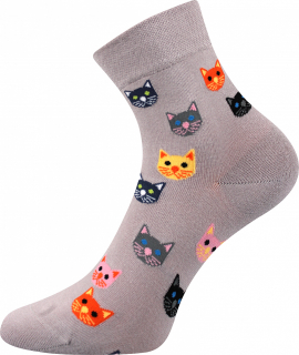 LONKA dámské ponožky Felixa-A kočky šedá